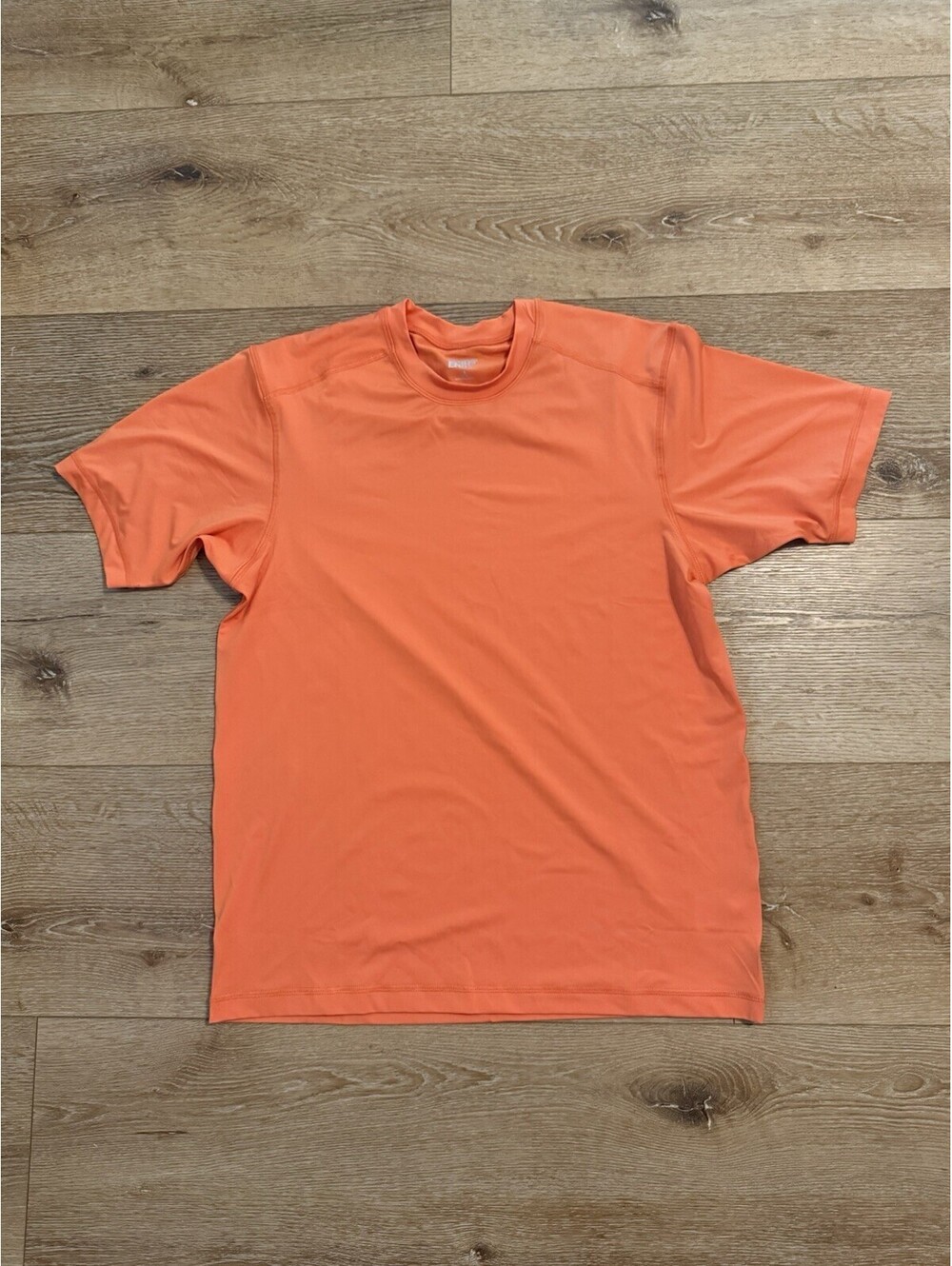 Lands End Mens Orange Short Sleeve Athletic Shirt Size Small